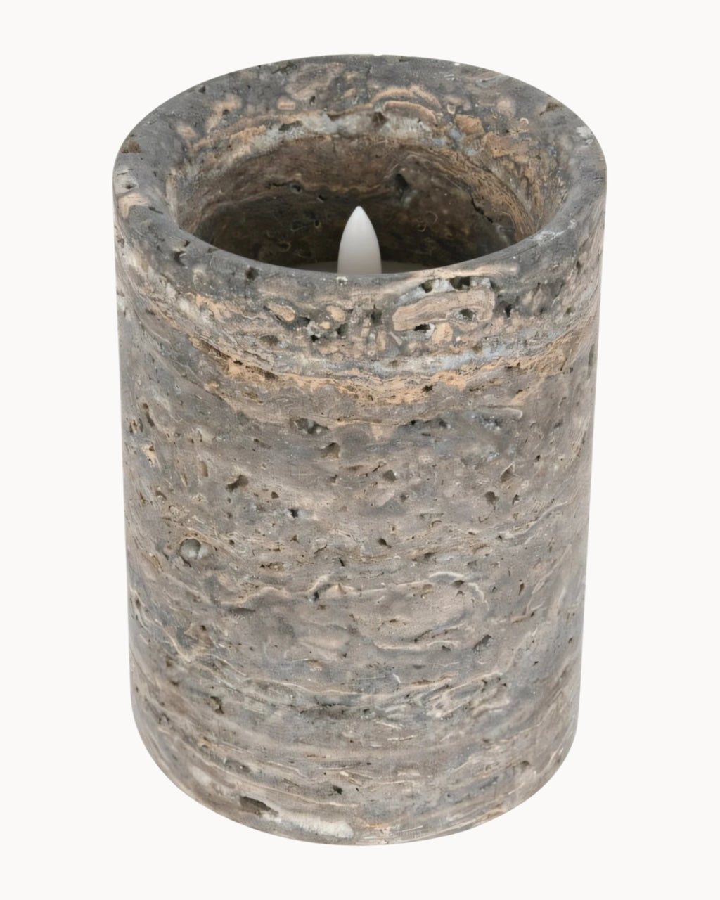 Casori Silver Travertine Candle