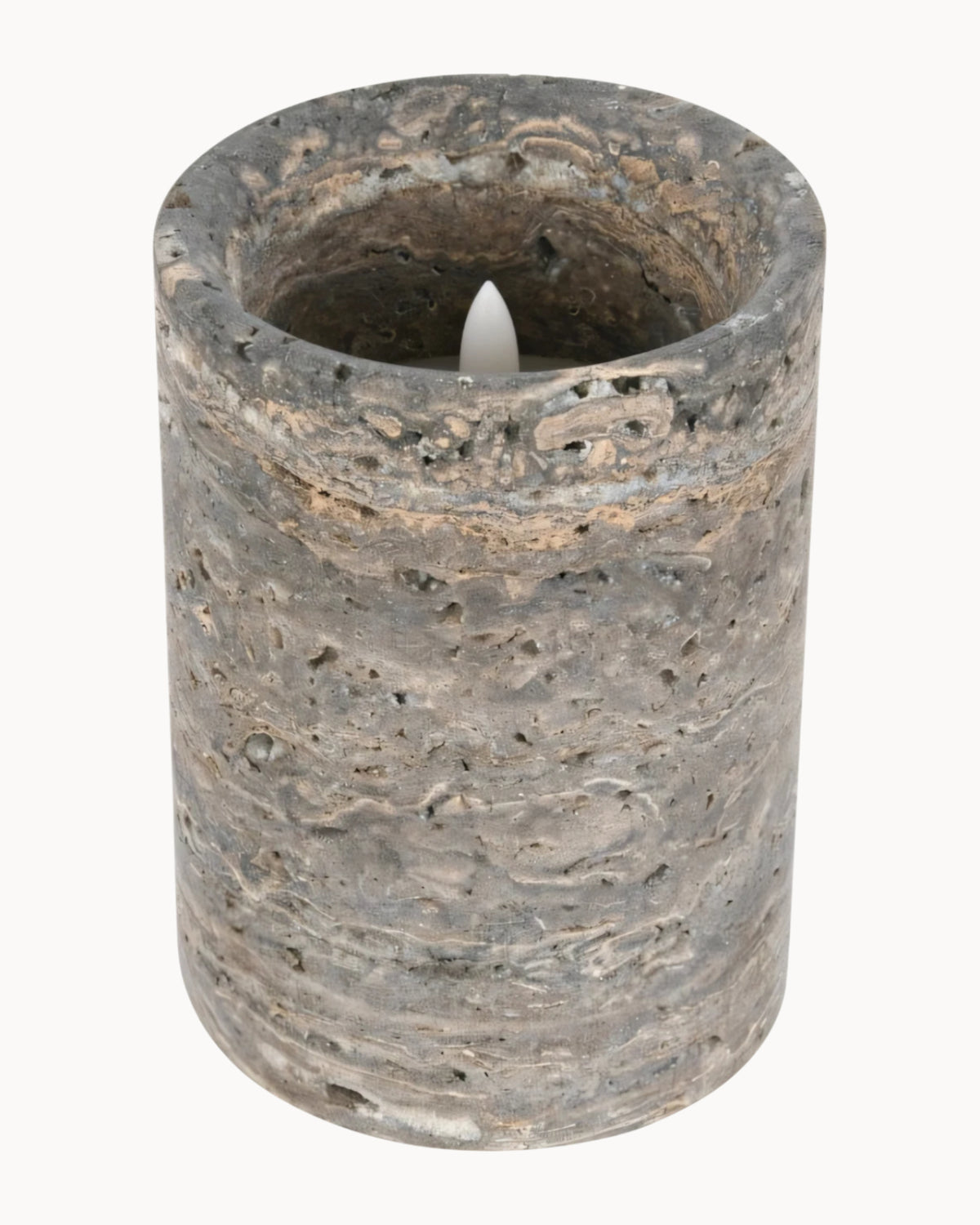 Casori Silver Travertine Candle