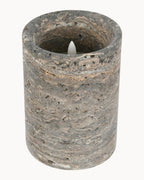Silver travertine candle