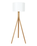Talo Floor Lamp Teak with White Shade