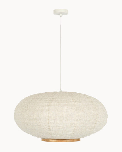 Natural 600 oval shade with timber finish