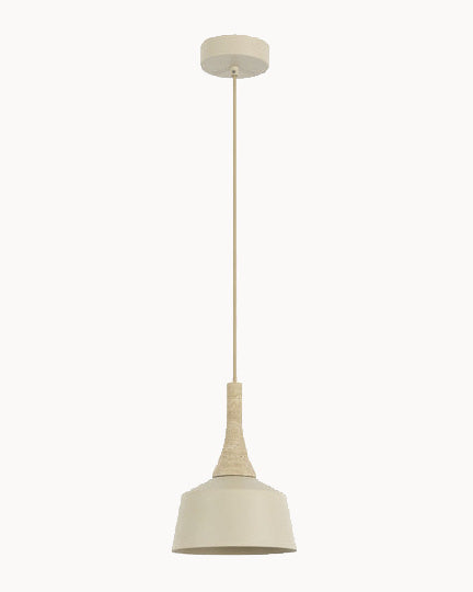 Almond 200mm pendant with travertine finish