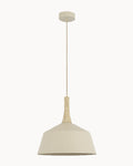 Beige 400mm pendant with travertine trim