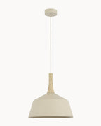 Beige 400mm pendant with travertine trim