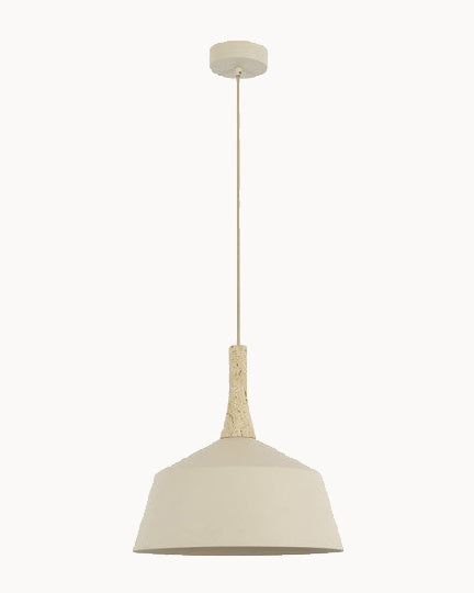 Beige 400mm pendant with travertine trim