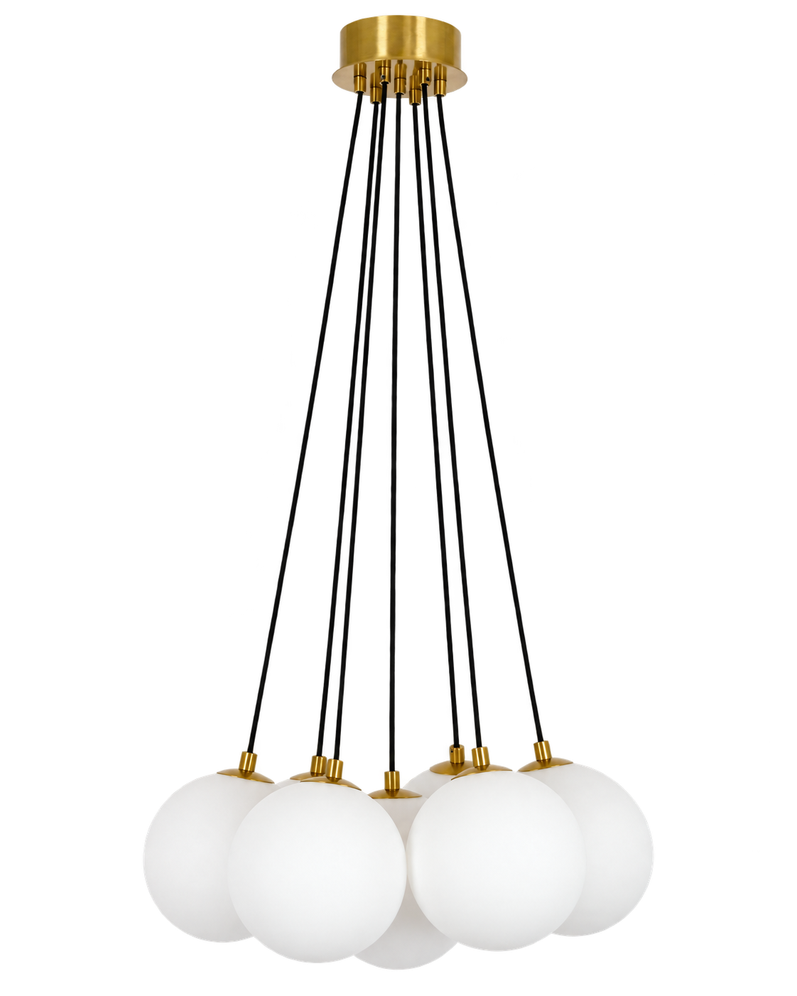 Capolino 7 Light Pendant Brass with Opal Glass
