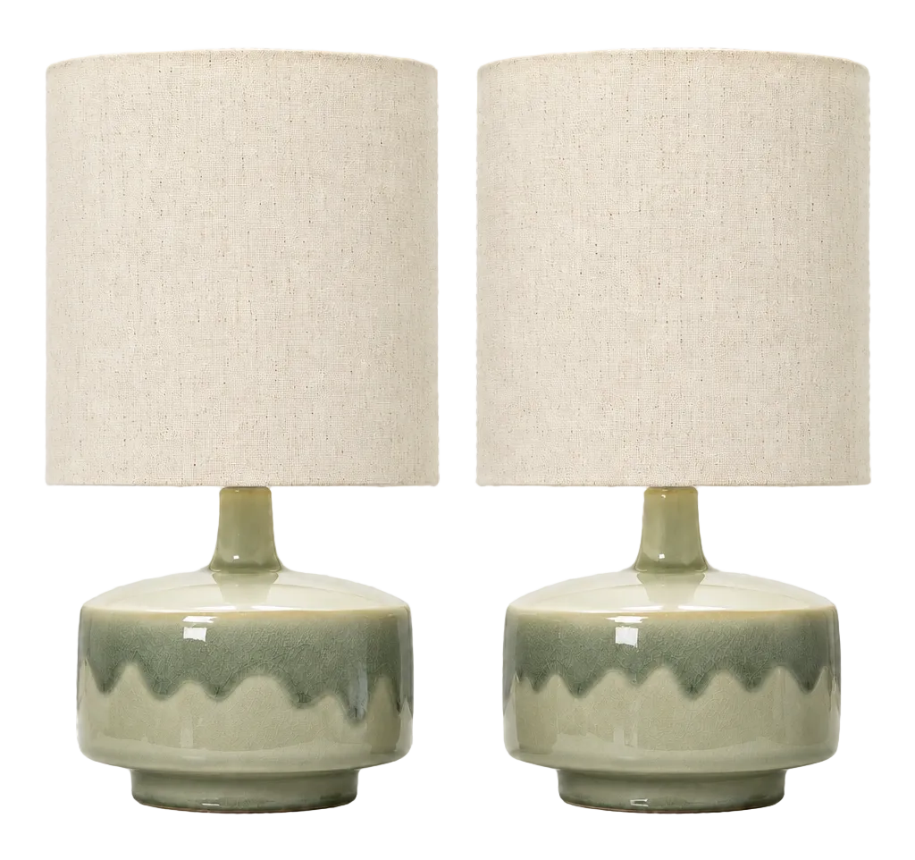 Parco Twin Pack Table Lamp Sage