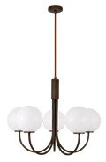 Capolino 5 Light Pendant Bronze with Opal Glass