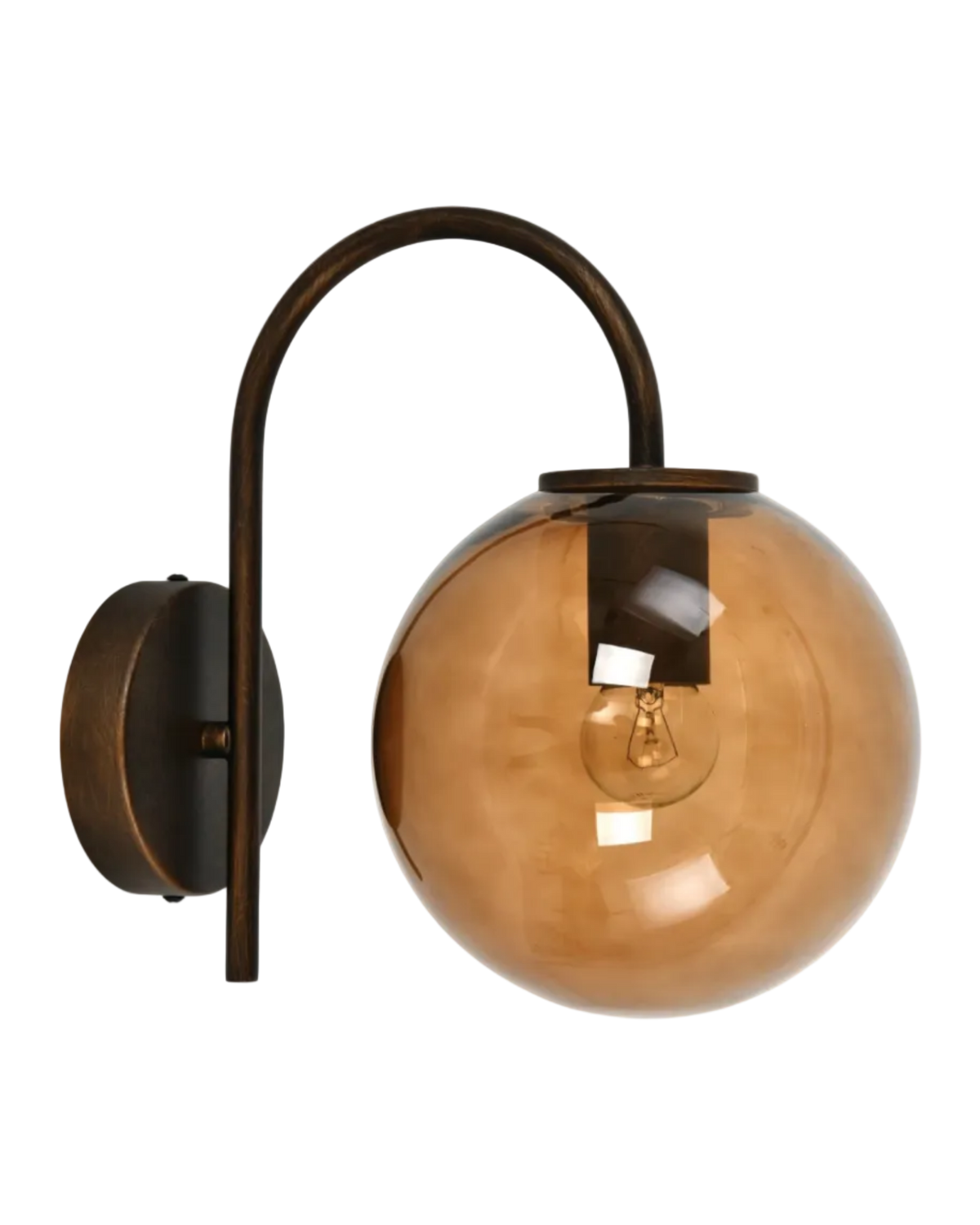 Capolino Wall Light Bronze with Sepia Glass