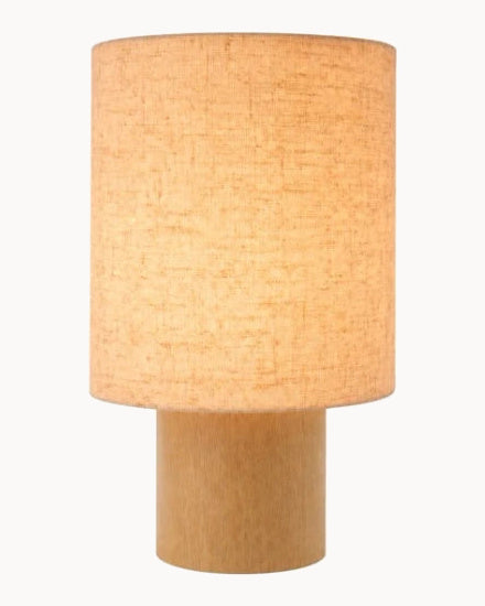 Natural table lamp with white shade