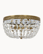 Brass ceiling mount paired with crystal droplets
