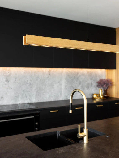 LED 1.5m timber pendant