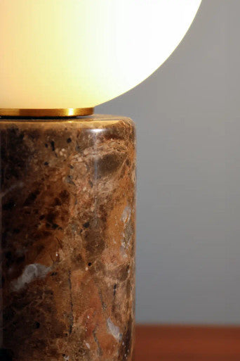 Brown marble base table lamp