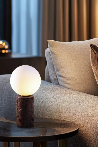 Brown marble base table lamp