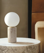Travertine marble base table lamp