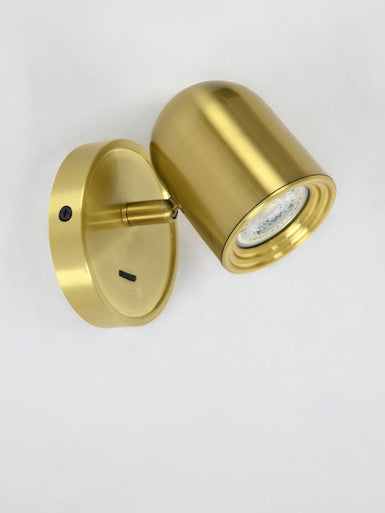 Brass Spotlight with Base Switch – Adjustable Directional Light for Task & Accent Lighting