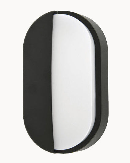 LED outdoor eyelid wall light in black
