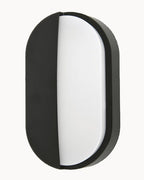 LED outdoor eyelid wall light in black