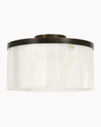 Bronze four light pendant with alabaster glass