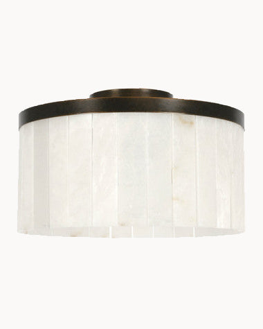 Bronze four light pendant with alabaster glass