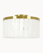 Aged brass trim pendant with natural alabaster glass