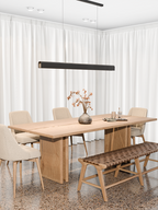 Gypsum linear pendant with black finish