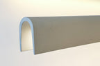 Gypsum linear pendant with stone finish