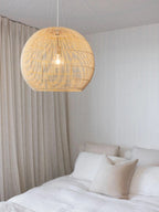 Natural woven 600mm round pendant
