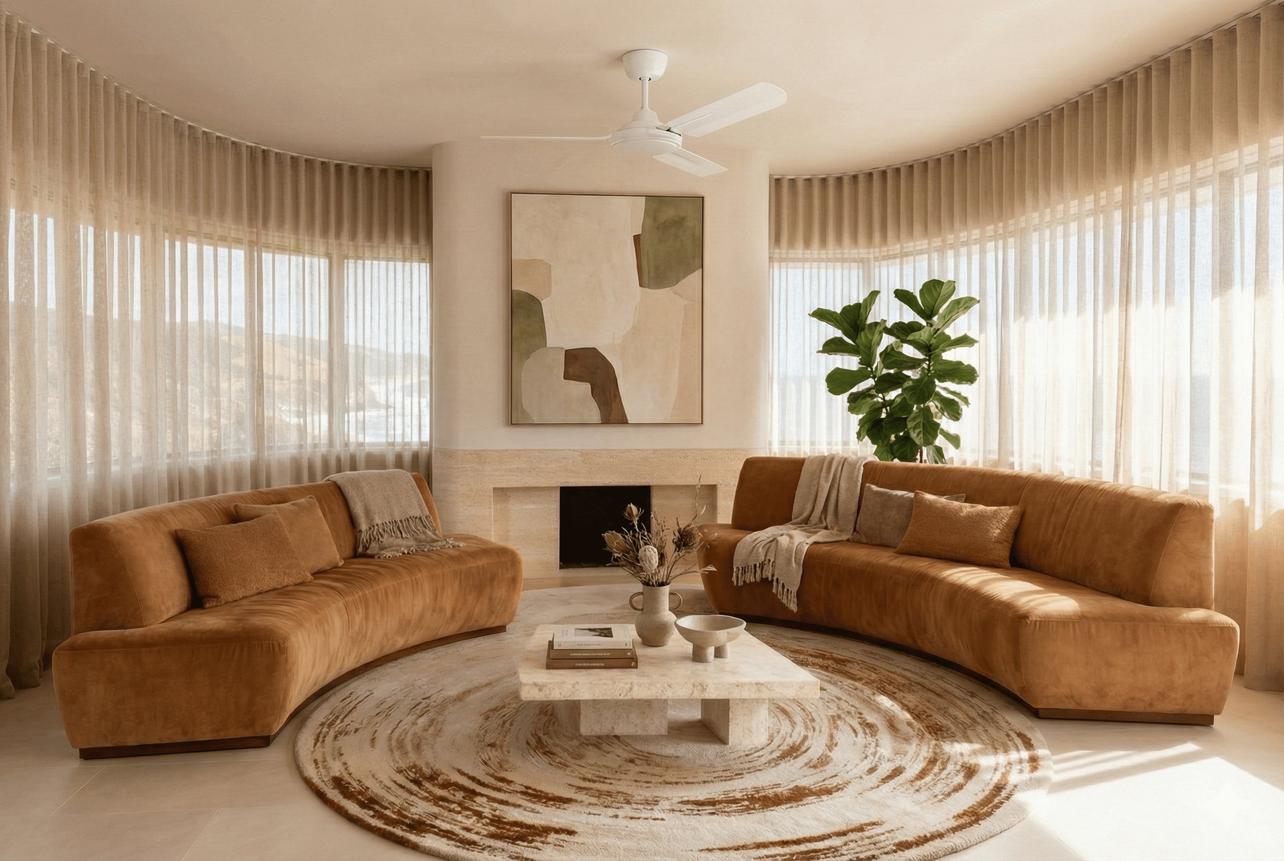 adina ceiling fan in lounge of kiwi home